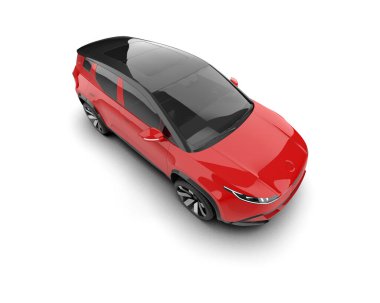 Modern araba beyaz arka planda izole edilmiş. 3d illüstrasyon. 