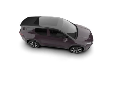 Modern araba beyaz arka planda izole edilmiş. 3d illüstrasyon. 