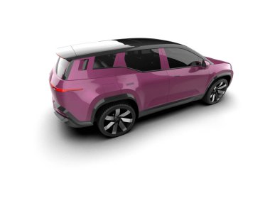 Modern araba beyaz arka planda izole edilmiş. 3d illüstrasyon. 