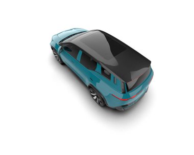 Modern araba beyaz arka planda izole edilmiş. 3d illüstrasyon. 