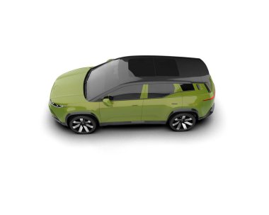 Modern araba beyaz arka planda izole edilmiş. 3d illüstrasyon. 