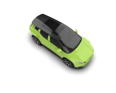 Modern araba beyaz arka planda izole edilmiş. 3d illüstrasyon. 