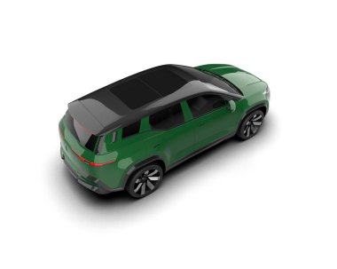 Modern araba beyaz arka planda izole edilmiş. 3d illüstrasyon. 