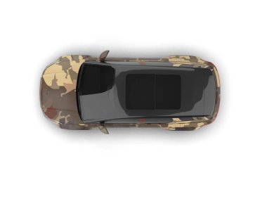 Modern araba beyaz arka planda izole edilmiş. 3d illüstrasyon. 