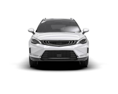 Modern araba beyaz arka planda izole edilmiş. 3d illüstrasyon. 