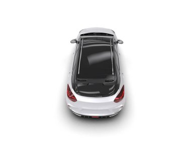 Modern araba beyaz arka planda izole edilmiş. 3d illüstrasyon. 