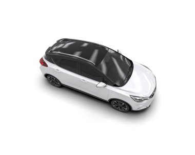 Modern araba beyaz arka planda izole edilmiş. 3d illüstrasyon. 