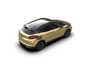 Modern araba beyaz arka planda izole edilmiş. 3d illüstrasyon. 