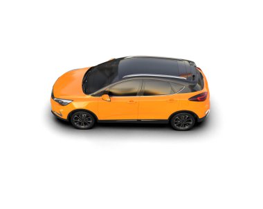 Modern araba beyaz arka planda izole edilmiş. 3d illüstrasyon. 