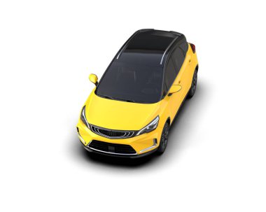 Modern araba beyaz arka planda izole edilmiş. 3d illüstrasyon. 