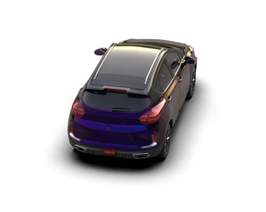 Modern araba beyaz arka planda izole edilmiş. 3d illüstrasyon. 