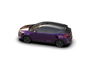 Modern araba beyaz arka planda izole edilmiş. 3d illüstrasyon. 