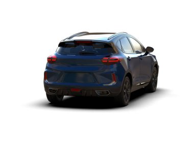 Modern araba beyaz arka planda izole edilmiş. 3d illüstrasyon. 