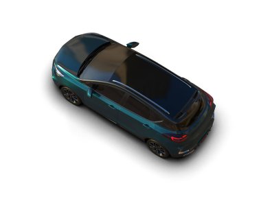 Modern araba beyaz arka planda izole edilmiş. 3d illüstrasyon. 