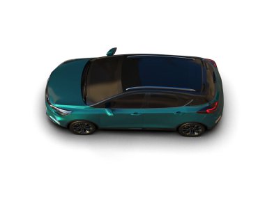 Modern araba beyaz arka planda izole edilmiş. 3d illüstrasyon. 