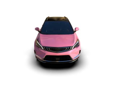 Modern araba beyaz arka planda izole edilmiş. 3d illüstrasyon. 