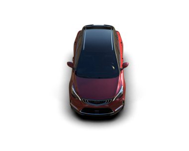 Modern araba beyaz arka planda izole edilmiş. 3d illüstrasyon. 