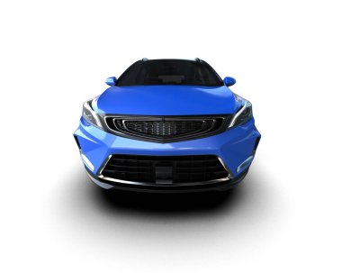 Modern araba beyaz arka planda izole edilmiş. 3d illüstrasyon. 