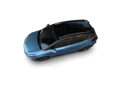 Modern araba beyaz arka planda izole edilmiş. 3d illüstrasyon. 