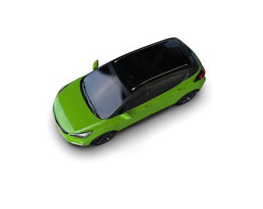 Modern araba beyaz arka planda izole edilmiş. 3d illüstrasyon. 