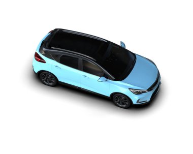 Modern araba beyaz arka planda izole edilmiş. 3d illüstrasyon. 