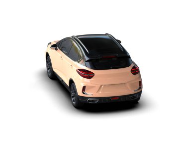 Modern araba beyaz arka planda izole edilmiş. 3d illüstrasyon. 