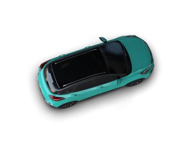 Modern araba beyaz arka planda izole edilmiş. 3d illüstrasyon. 