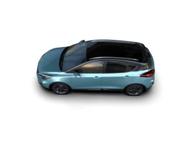 Modern araba beyaz arka planda izole edilmiş. 3d illüstrasyon. 