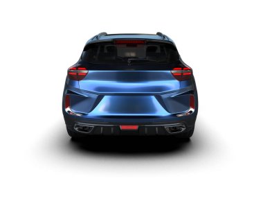 Modern araba beyaz arka planda izole edilmiş. 3d illüstrasyon. 