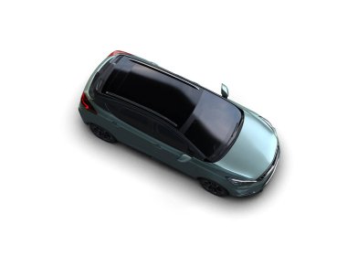 Modern araba beyaz arka planda izole edilmiş. 3d illüstrasyon. 