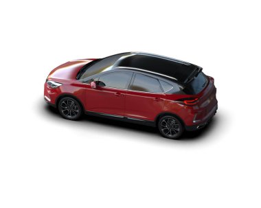 Modern araba beyaz arka planda izole edilmiş. 3d illüstrasyon. 