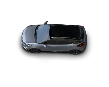 Modern araba beyaz arka planda izole edilmiş. 3d illüstrasyon. 