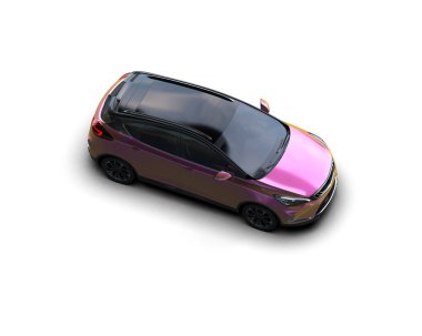 Modern araba beyaz arka planda izole edilmiş. 3d illüstrasyon. 