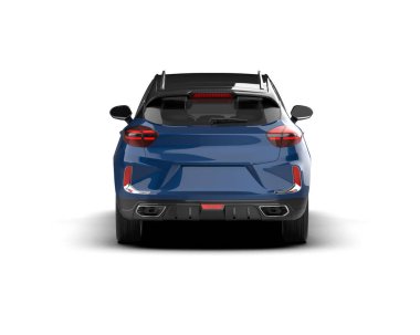 Modern araba beyaz arka planda izole edilmiş. 3d illüstrasyon. 