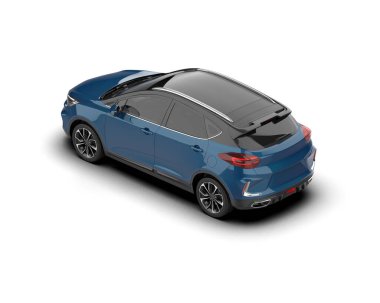 Modern araba beyaz arka planda izole edilmiş. 3d illüstrasyon. 