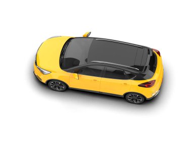 Modern araba beyaz arka planda izole edilmiş. 3d illüstrasyon. 