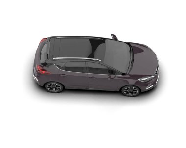 Modern araba beyaz arka planda izole edilmiş. 3d illüstrasyon. 