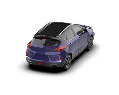 Modern araba beyaz arka planda izole edilmiş. 3d illüstrasyon. 