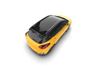 Modern araba beyaz arka planda izole edilmiş. 3d illüstrasyon. 