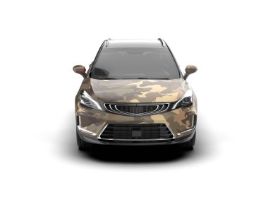 Modern araba beyaz arka planda izole edilmiş. 3d illüstrasyon. 