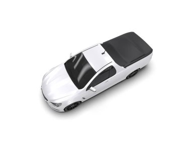 Modern araba beyaz arka planda izole edilmiş. 3d illüstrasyon. 