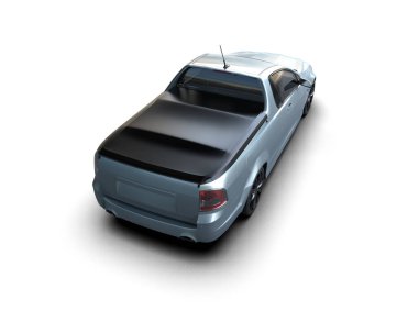 Modern araba beyaz arka planda izole edilmiş. 3d illüstrasyon. 