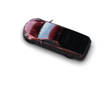 Modern araba beyaz arka planda izole edilmiş. 3d illüstrasyon. 