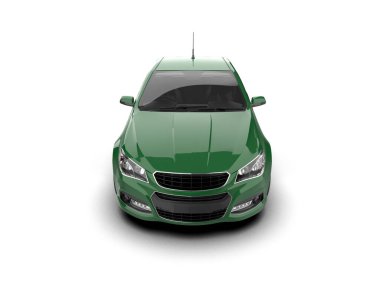 Modern araba beyaz arka planda izole edilmiş. 3d illüstrasyon. 