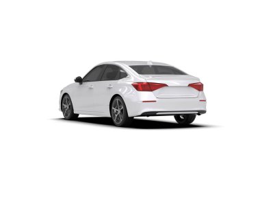 Modern araba beyaz arka planda izole edilmiş. 3d illüstrasyon. 