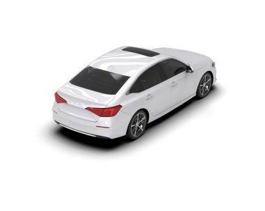 Üç boyutlu illüstrasyon. Modern araba beyaz arkaplanda izole edildi. 