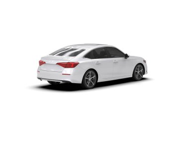 Üç boyutlu illüstrasyon. Modern araba beyaz arkaplanda izole edildi. 