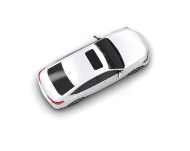 Üç boyutlu illüstrasyon. Modern araba beyaz arkaplanda izole edildi. 