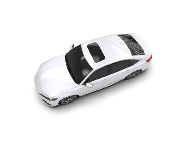 Üç boyutlu illüstrasyon. Modern araba beyaz arkaplanda izole edildi. 