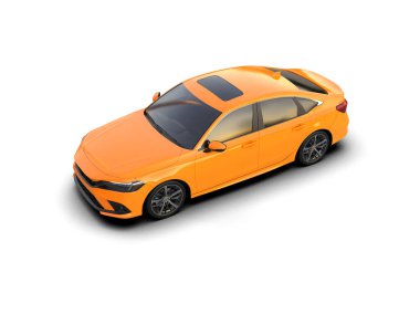 Üç boyutlu illüstrasyon. Modern araba beyaz arkaplanda izole edildi. 